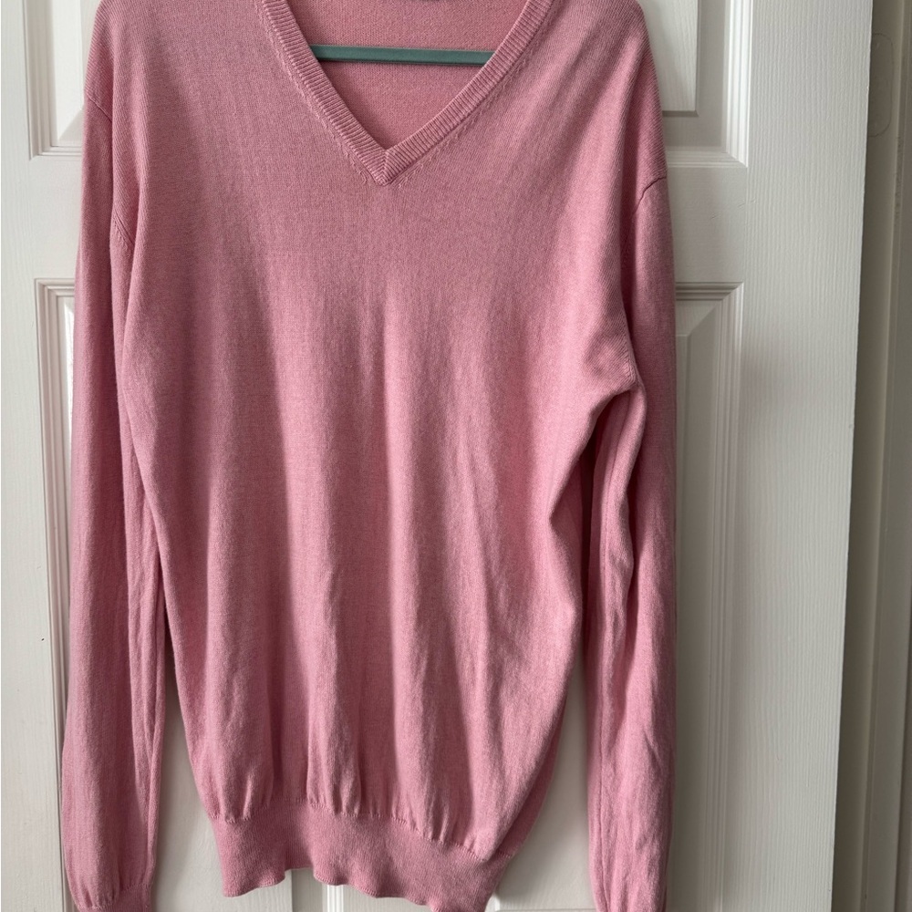 Bresciani Cashmere/Silk Pink V-Neck Sweater